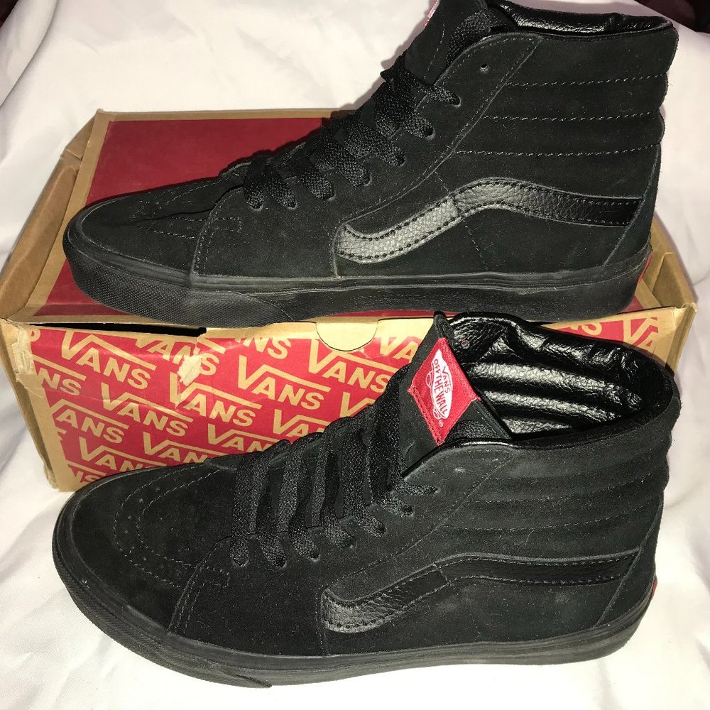 Vans Sk8-Hi all black suede womens 9